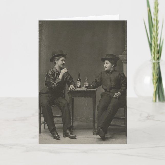 Danke für den Drink Grußkarte Lesbian (Vorderseite)