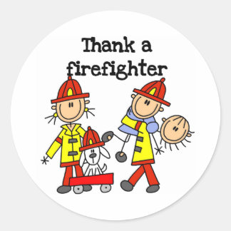 Danke für den Feuerwehrmann Runder Aufkleber