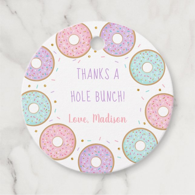 Danke für den Hole Bunch Donut Pink Gold Geburtsta Geschenkanhänger (Vorderseite)