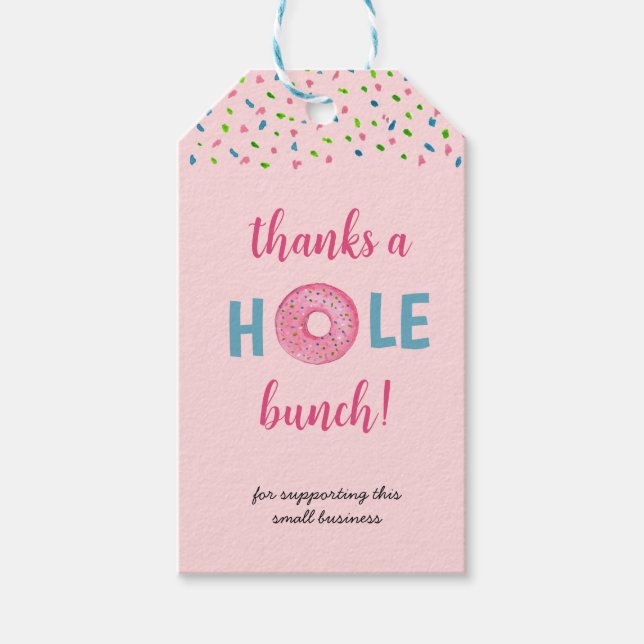 'Danke für den Hole Bunch' niedliche Aquarellblume Geschenkanhänger (Vorderseite)