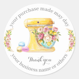 Danke für den Kauf, kleine Bäckerei Geschäft. Runder Aufkleber