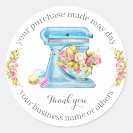 Danke für den Kauf, kleine Bäckerei Geschäft. Runder Aufkleber