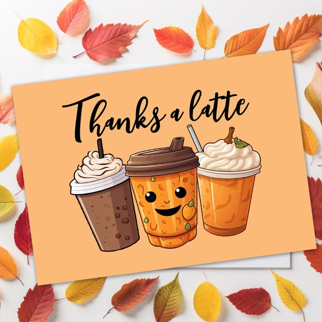 Danke für den Latte-Kaffee (Thanks a latte fall pumpkin latte client appreciation cards)
