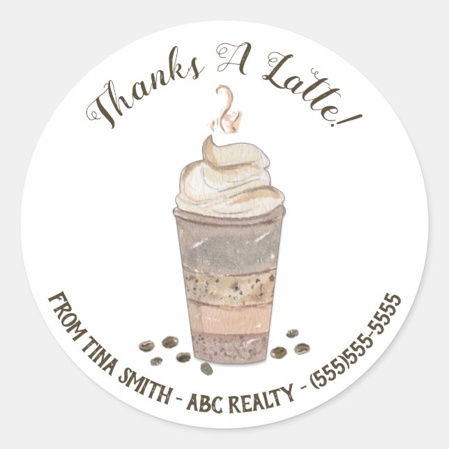 Danke für den letzten Kaffee-Pop von Runder Aufkleber (Vorderseite)