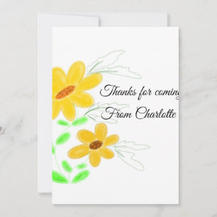 Danke für den nächsten Namen Text gelb Sonnenblume Feiertagskarte