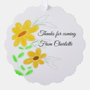 Danke für den nächsten Namen Text gelb Sonnenblume Ornament Karte