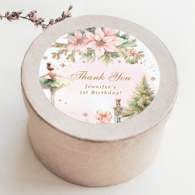 Danke für den Nutcracker Winter Onederland Runder Aufkleber (Von Creator hochgeladen)