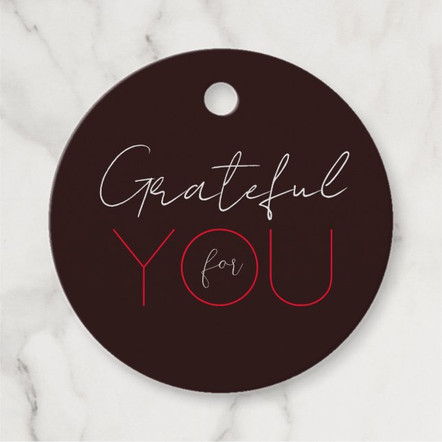 "Danke für dich" Dark Brown Gefallen Tag Geschenkanhänger (Vorderseite)