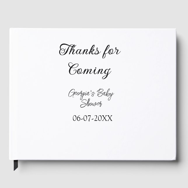 Danke für die Ankunft der Babydusche moderne einfa Gästebuch (Vorderseite)