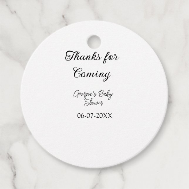 Danke für die Ankunft der Babydusche moderne einfa Geschenkanhänger (Vorderseite)