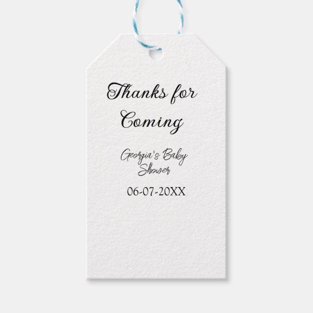 Danke für die Ankunft der Babydusche moderne einfa Geschenkanhänger (Vorderseite)