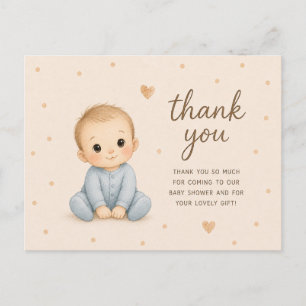 Danke für die Babyparty für den kleinen Jungen Postkarte