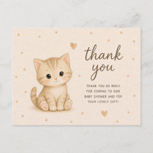 Danke für die Babyparty mit Babykätzchen Postkarte