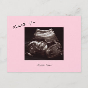 Danke für die Babyparty-Ultraschall-Fotos in Rosa Postkarte