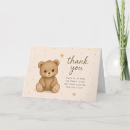 Danke für die Babyparty zum Braunen Teddybär Karte