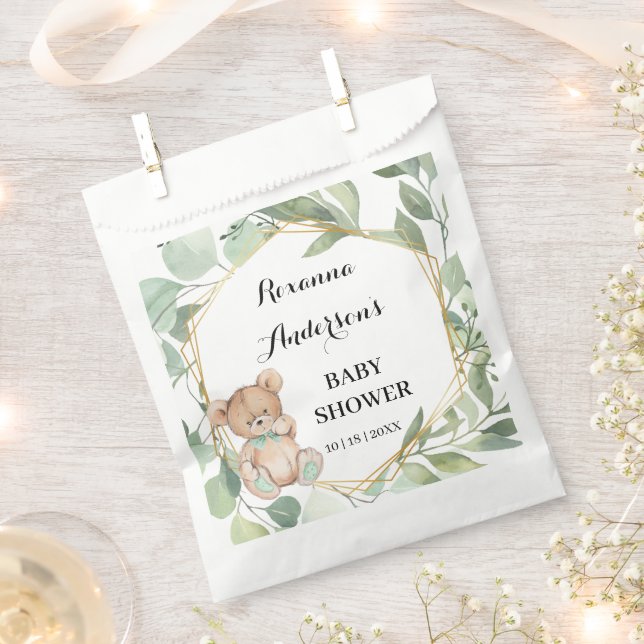 Danke für die Bear Greenery Babydusche Geschenktütchen (Ausgeschnitten)