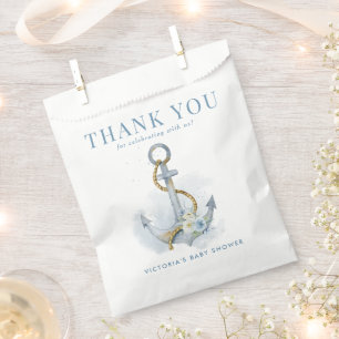 Danke für die blaue florale Anker-nautische Babypa Geschenktütchen