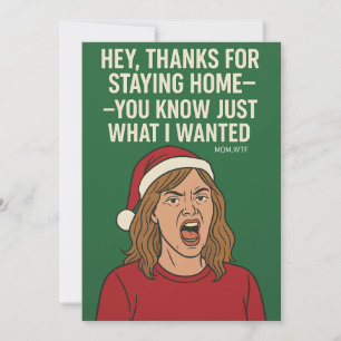 Danke für die Bleibe der Zuhause Dieses Weihnachts Feiertagskarte