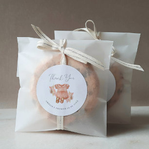 Danke für die Boho-Floral-Baby-Girl-Shower Runder Aufkleber