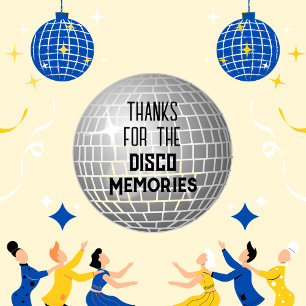 Danke für die Disco-Erinnerungen Funny Retro Water Etiketten