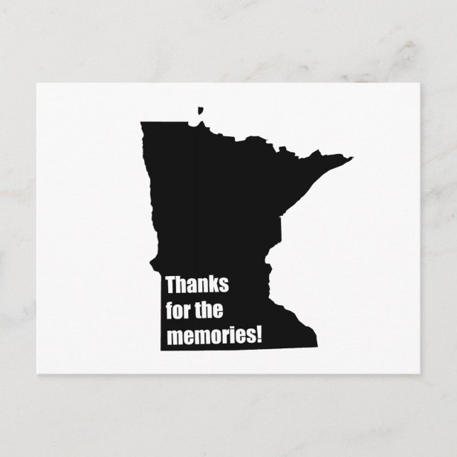 Danke für die Erinnerungen Minnesota Postkarte (Vorderseite)