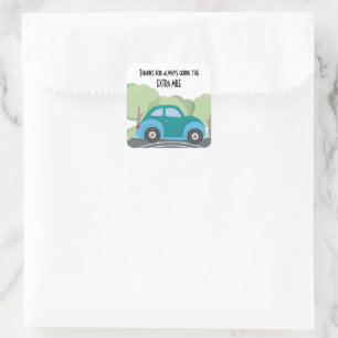 Danke für die Extra-Mile Quadratischer Aufkleber