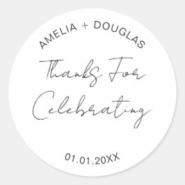 Danke für die Feier der Hochzeit Begrüßungsjause Runder Aufkleber