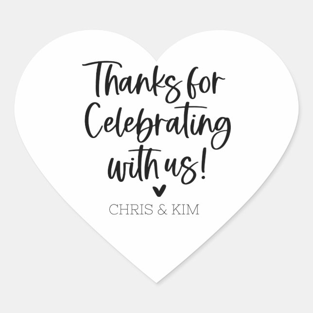 Danke für die Feier mit uns Heart Stickers (Vorderseite)