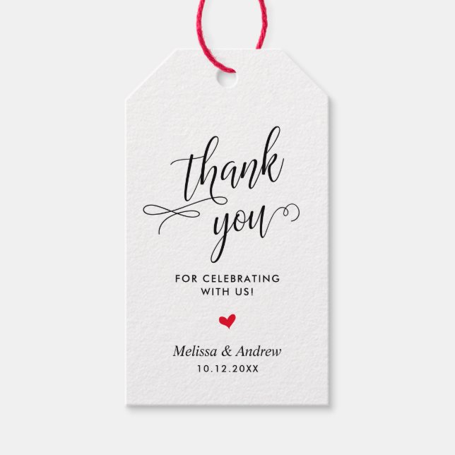 Danke für die Feier mit uns, Hochzeit Geschenkanhänger (Vorderseite)