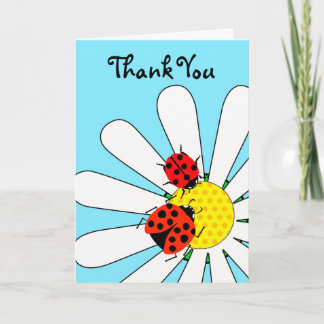 Danke für die Freundschaft mit Ladybugs on Daisy Karte