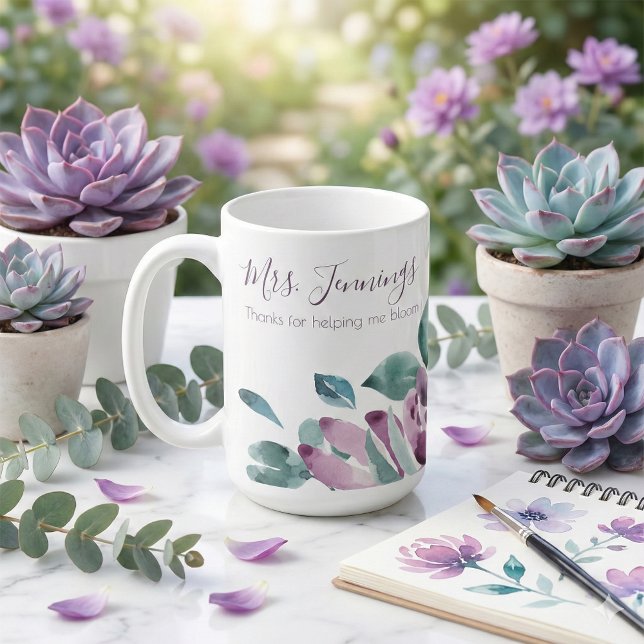 Danke für die Hilfe bei der Bloom-Tasse Kaffeetasse (Thank a special teacher with this beautiful floral, "Thanks for helping me bloom" mug! )