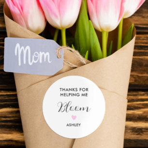 Danke für die Hilfe beim Blühen-Blumenaufkleber Runder Aufkleber