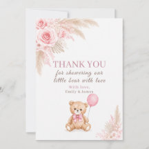 Danke für die kleine rosa Teddybär-Babyparty für d