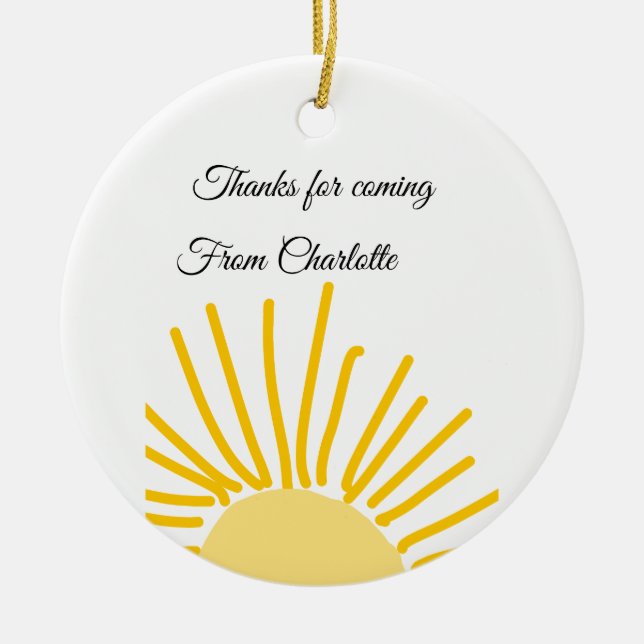 Danke für die kommende Hinzufügen Name Text-Nachri Keramik Ornament (Vorne)