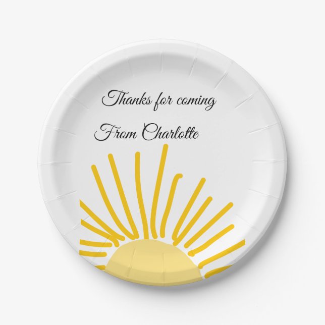 Danke für die kommende Hinzufügen Name Text-Nachri Pappteller (Vorderseite)