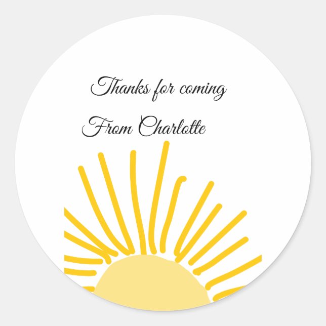 Danke für die kommende Hinzufügen Name Text-Nachri Runder Aufkleber (Vorderseite)