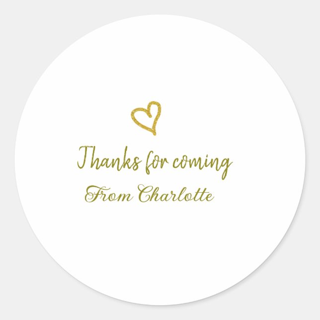 Danke für die kommende Hinzufügen Name Text-Nachri Runder Aufkleber (Vorderseite)