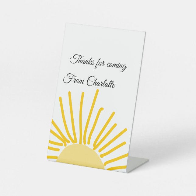 Danke für die kommende Hinzufügen Name Text-Nachri Sockelschild (Vorderseite)