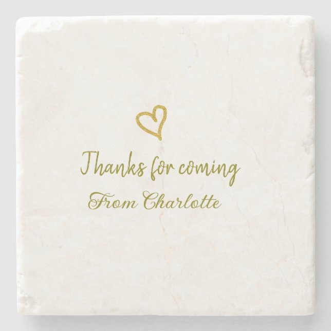 Danke für die kommende Hinzufügen Name Text-Nachri Steinuntersetzer (Vorderseite)