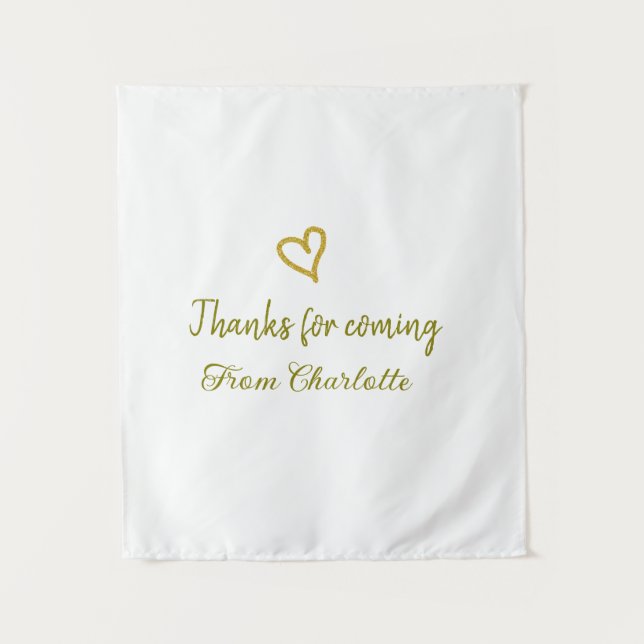 Danke für die kommende Hinzufügen Name Text-Nachri Wandteppich (Vorderseite)