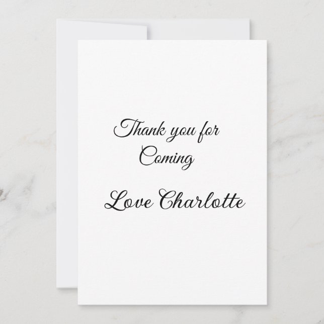 Danke für die kommende Nachricht mit Namen Einladung (Vorderseite)