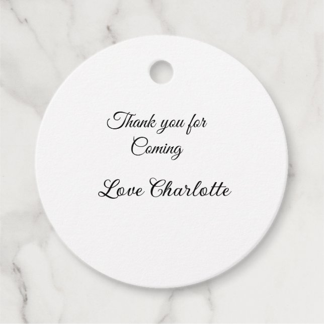 Danke für die kommende Nachricht mit Namen Geschenkanhänger (Vorderseite)