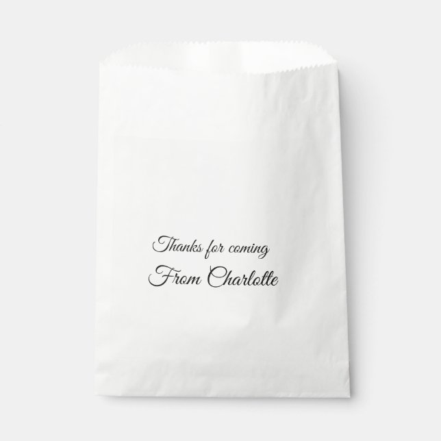 Danke für die kommende Nachricht mit Namen Geschenktütchen (Vorderseite)