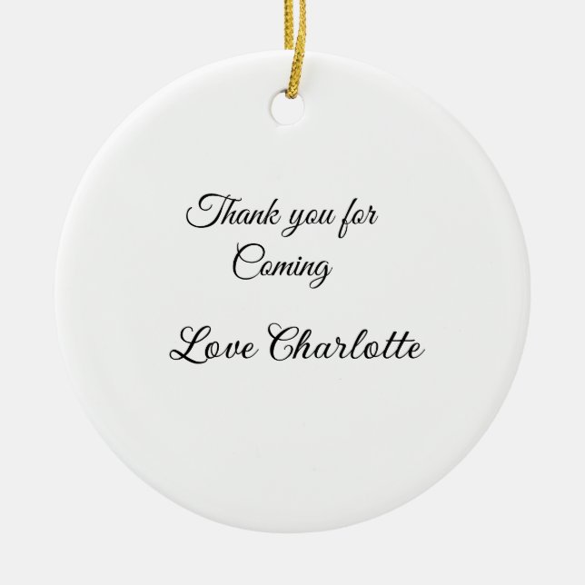 Danke für die kommende Nachricht mit Namen Keramik Ornament (Vorne)