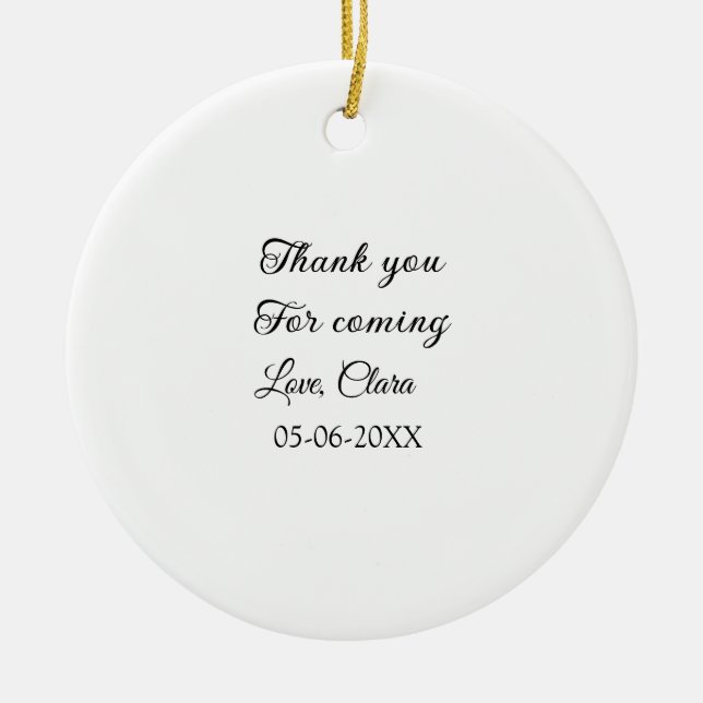 Danke für die kommende Nachricht mit Namen Keramik Ornament (Vorne)