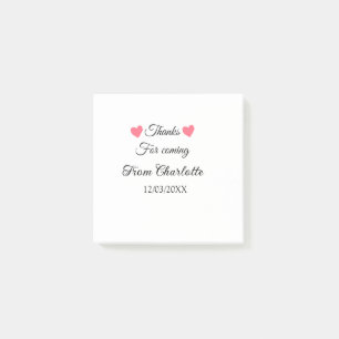 Danke für die kommende Nachricht mit Namen Post-it Klebezettel