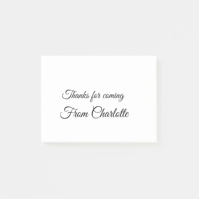 Danke für die kommende Nachricht mit Namen Post-it Klebezettel (Vorderseite)