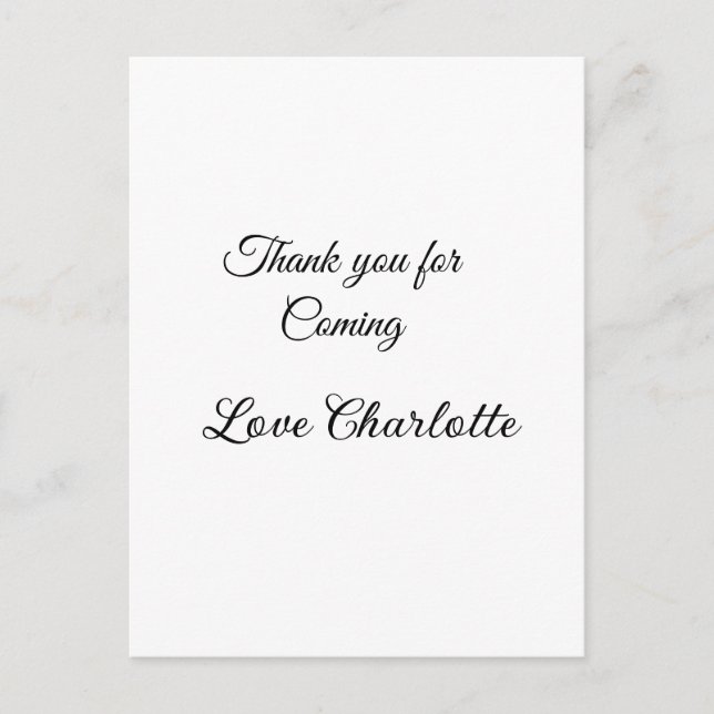 Danke für die kommende Nachricht mit Namen Postkarte (Vorderseite)