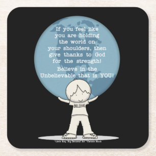 Danke für die Kraft Rechteckiger Pappuntersetzer