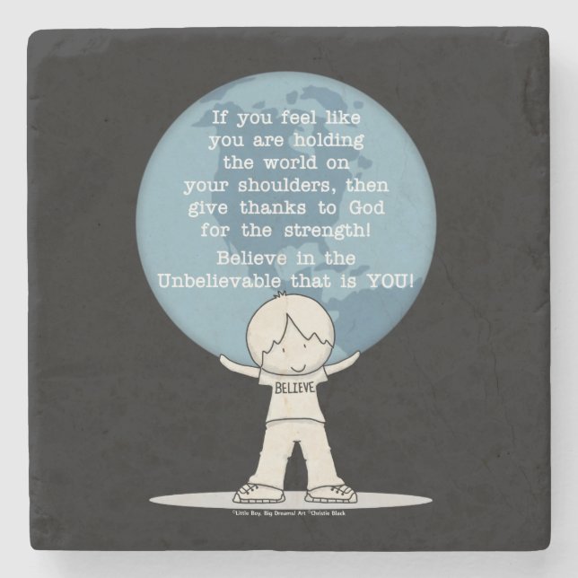 Danke für die Kraft Steinuntersetzer (Vorderseite)